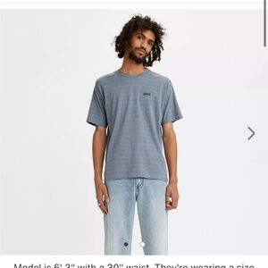 Levi’s Men’s XS Grey and Blue Striped T Shirt Never Worn